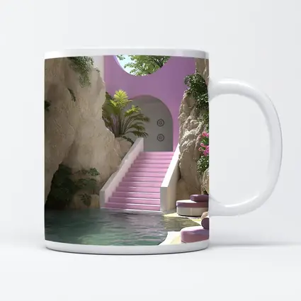 Pink Archway Pool Surreal Tropical Architecture