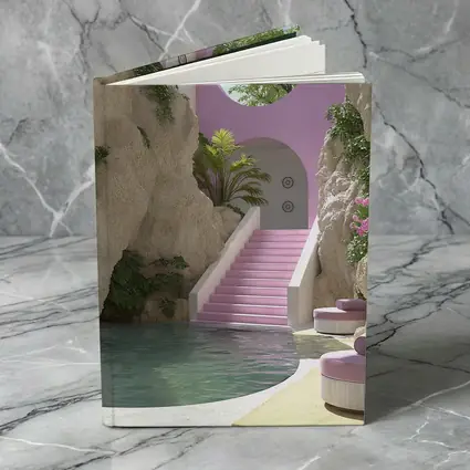 Pink Archway Pool Surreal Tropical Architecture