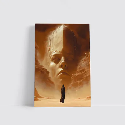 Ancient Desert Colossus Figure Surreal Sand