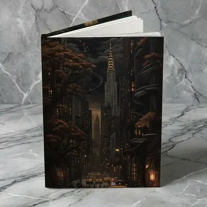 Dark Gothic City Night Crescent Moon Art