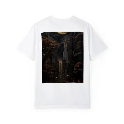 Dark Gothic City Night Crescent Moon Art