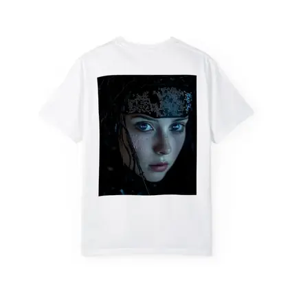 Cyberpunk Girl Digital Code Dark Portrait