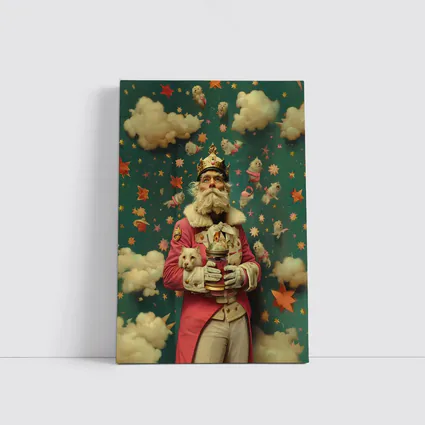 Surreal King With Cats Stars Fantasy