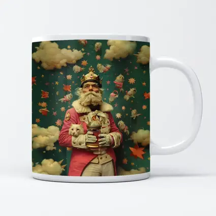 Surreal King With Cats Stars Fantasy