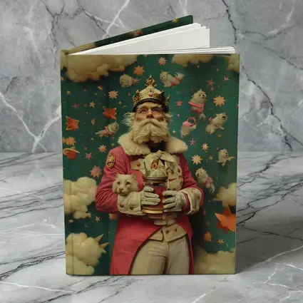 Surreal King With Cats Stars Fantasy