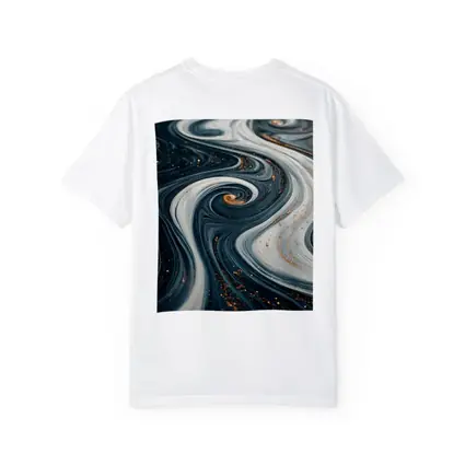 Dark Blue Marble Swirl Gold Abstract Art