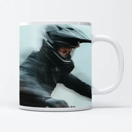 Motorcyclist Riding Fast Motion Blur Art