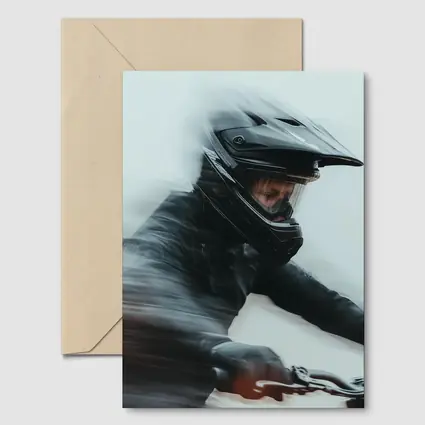 Motorcyclist Riding Fast Motion Blur Art