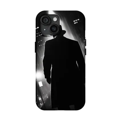 Noir Detective Silhouette Rainy City Night
