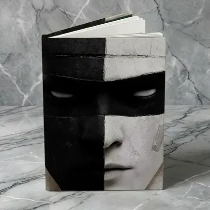 Black White Cracked Mask Face Portrait
