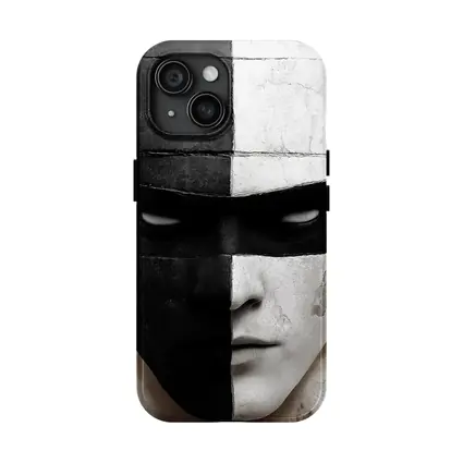 Black White Cracked Mask Face Portrait