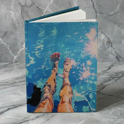 Woman Legs Dangling in Blue Pool