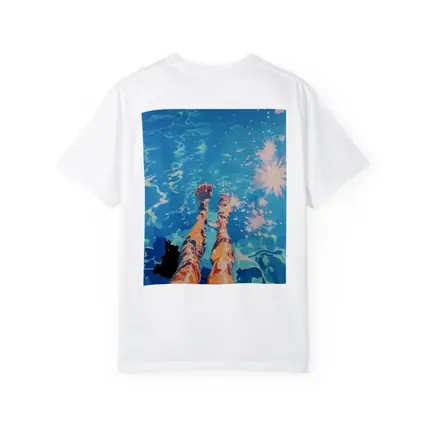 Woman Legs Dangling in Blue Pool