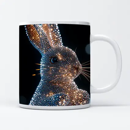 Crystal Diamond Rabbit Sparkling Dark Background