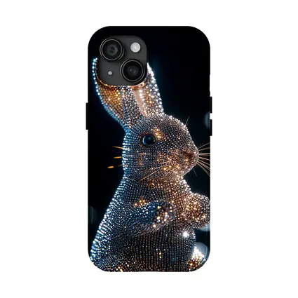 Crystal Diamond Rabbit Sparkling Dark Background