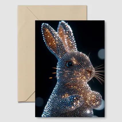 Crystal Diamond Rabbit Sparkling Dark Background