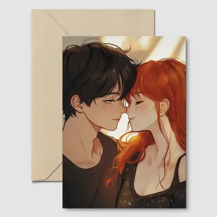 Anime Couple Romance Close Moment Art