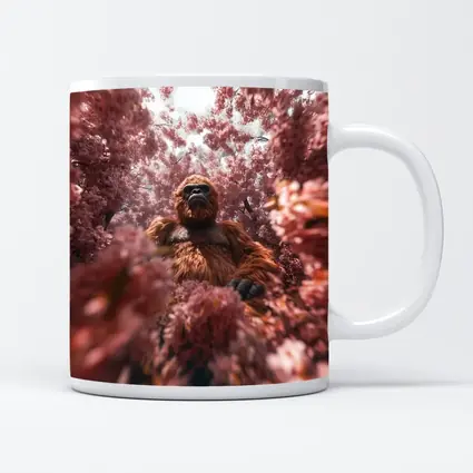 Gorilla Among Pink Blossoms Surreal Art
