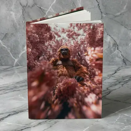 Gorilla Among Pink Blossoms Surreal Art