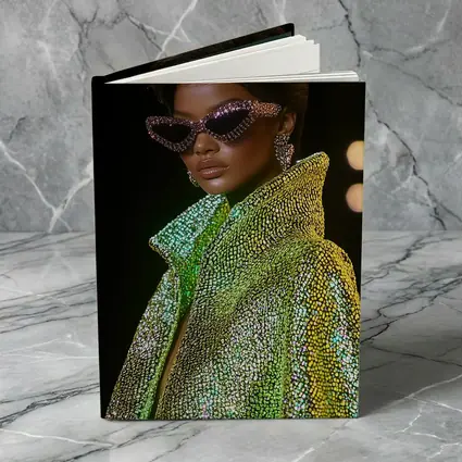 Glam Woman Crystal Sunglasses Green Sequin Jacket