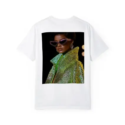 Glam Woman Crystal Sunglasses Green Sequin Jacket