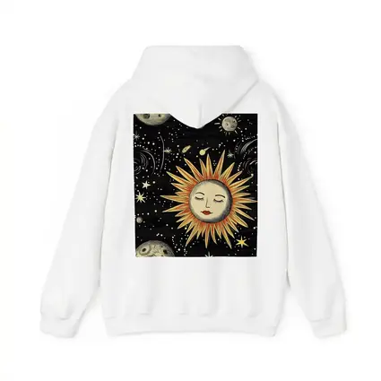 Celestial Sun Face Black Space Art