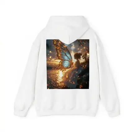 Fairy Girl Butterfly Wings Golden Sunset Water
