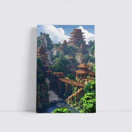 Minecraft Ancient Temple City Jungle Waterfall