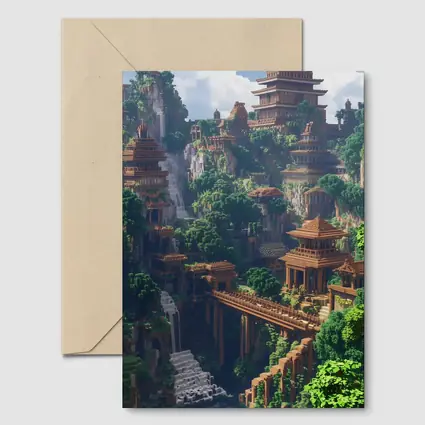 Minecraft Ancient Temple City Jungle Waterfall