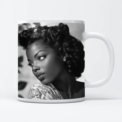 Black and White Retro Woman Portrait Art