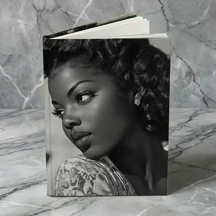 Black and White Retro Woman Portrait Art