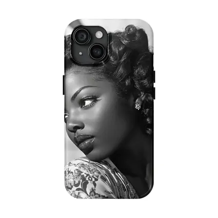 Black and White Retro Woman Portrait Art