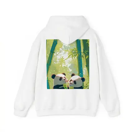 Two Pandas Drinking Tea Bamboo Forest