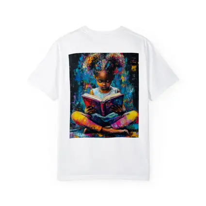 Young Girl Reading Book Colorful Painting Art