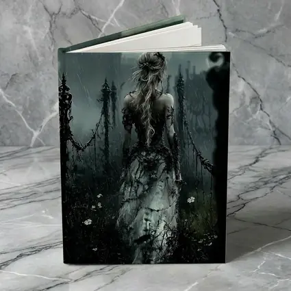 Gothic Woman Dark Rainy Castle Fantasy Art