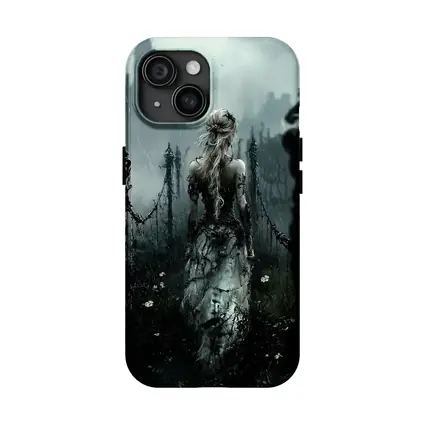 Gothic Woman Dark Rainy Castle Fantasy Art
