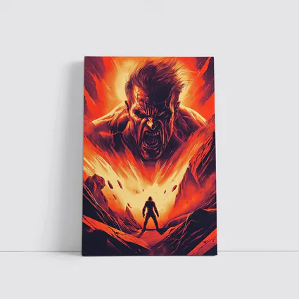 Raging Giant Looms Over Lone Hero