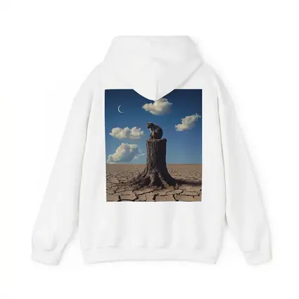 Monkey Sitting On Stump Cracked Desert Sky