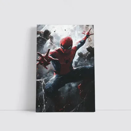 Spider-Man Action Pose Dark Painted Background