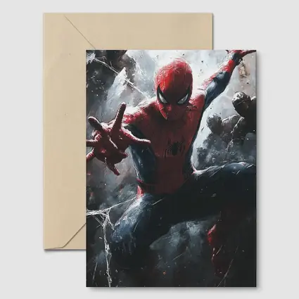 Spider-Man Action Pose Dark Painted Background