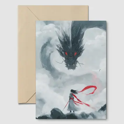 Dark Dragon Red Eyes Warrior Cloud Art