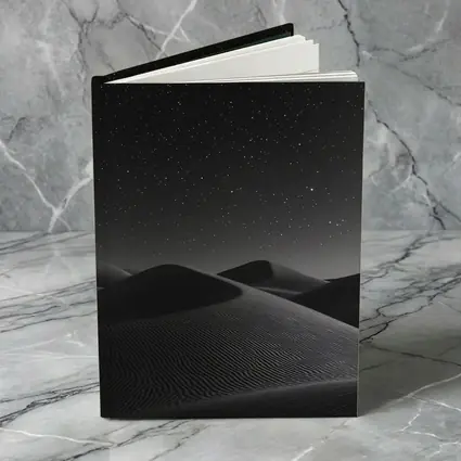Black and White Desert Dunes Starry Night