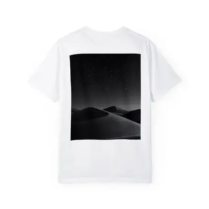 Black and White Desert Dunes Starry Night