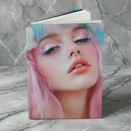 Pastel Fantasy Girl Glitter Makeup Cloud Background