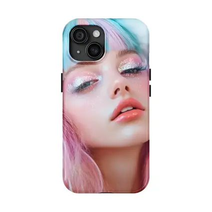 Pastel Fantasy Girl Glitter Makeup Cloud Background