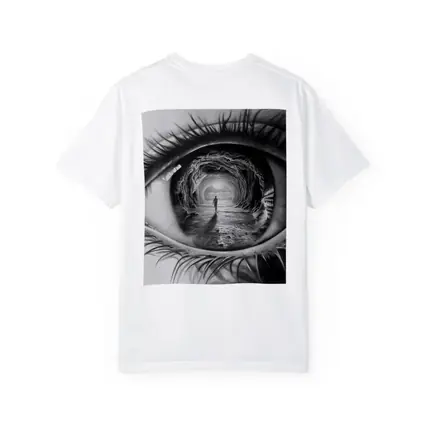 Surreal Eye Portal Figure Black White