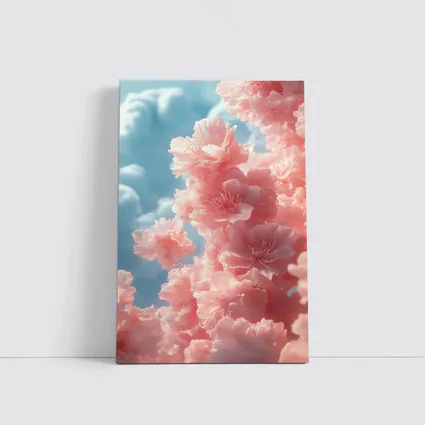 Pink Flowers Blooming Against Soft Sky