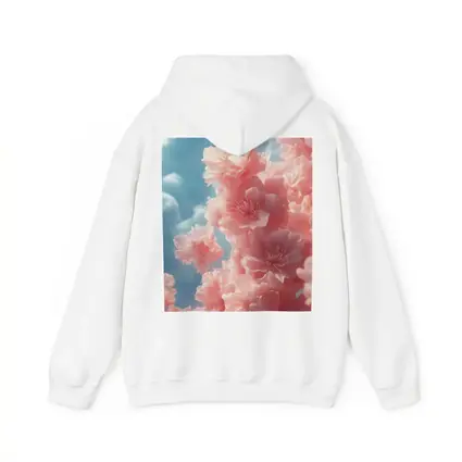 Pink Flowers Blooming Against Soft Sky