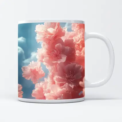 Pink Flowers Blooming Against Soft Sky