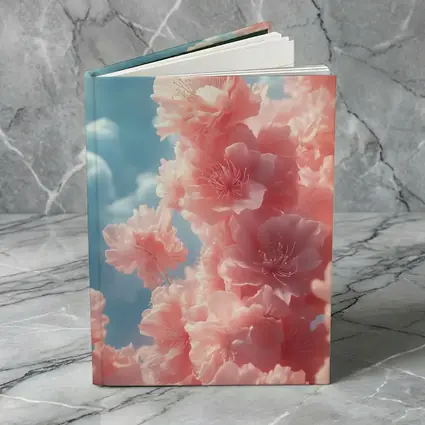 Pink Flowers Blooming Against Soft Sky